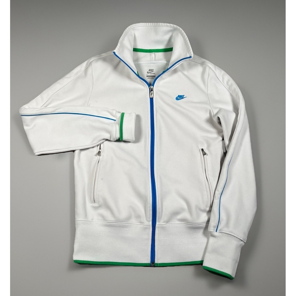 Vintage Nike Sportswear Women's Track Jacket Size M Full Zip/Pockets White